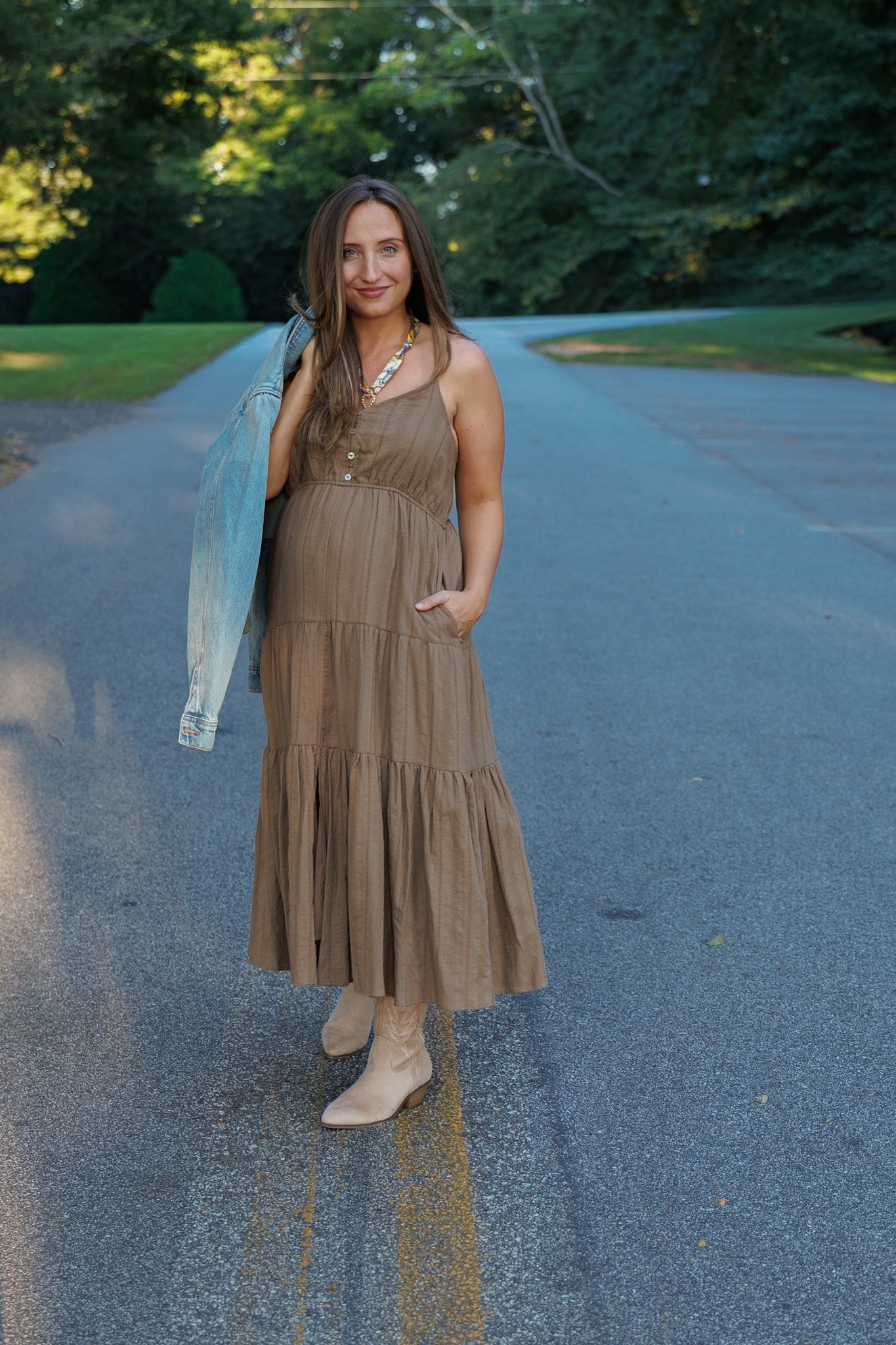 Mocha Dobby Dress
