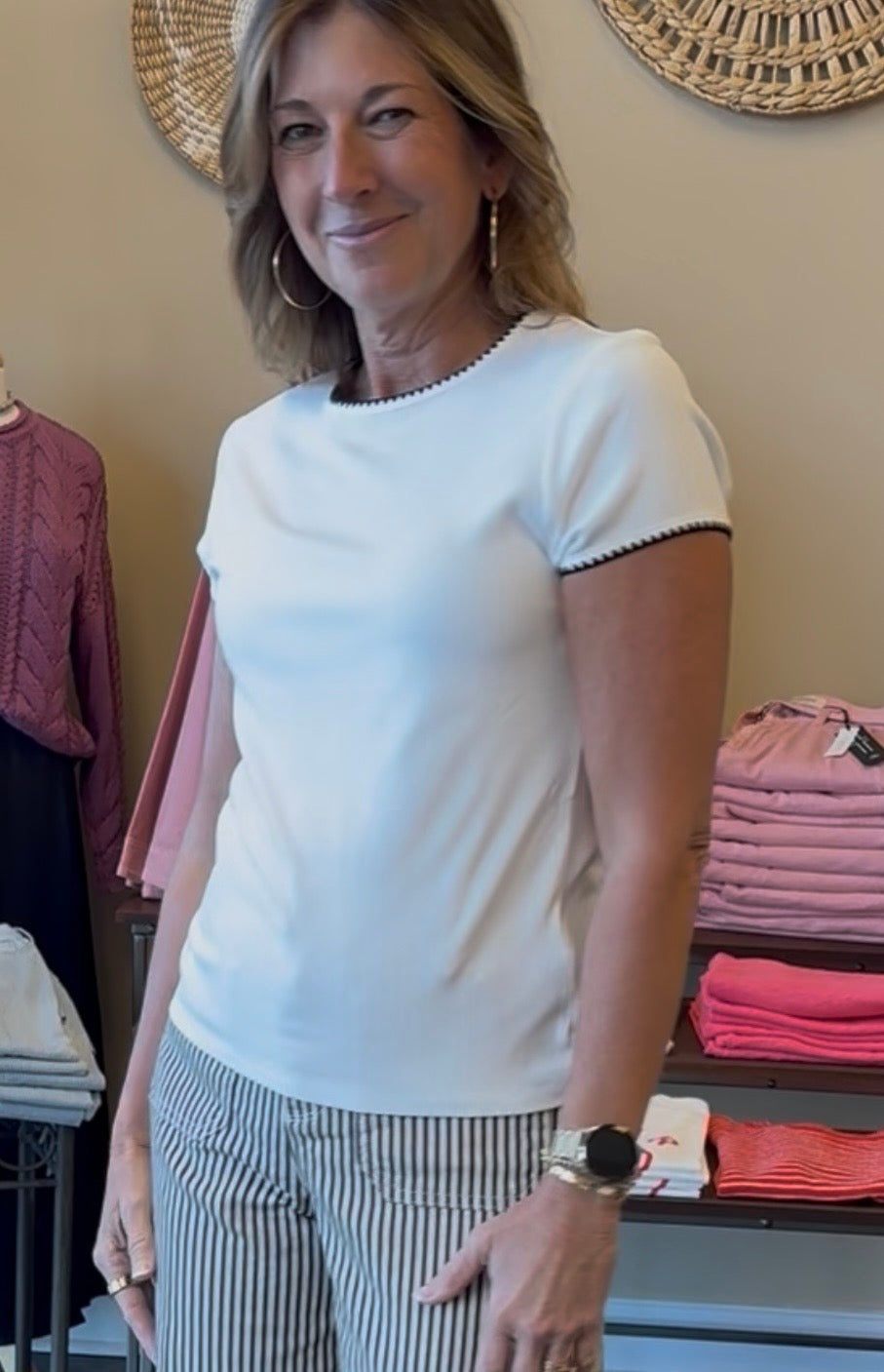 White with Black Zuma Top