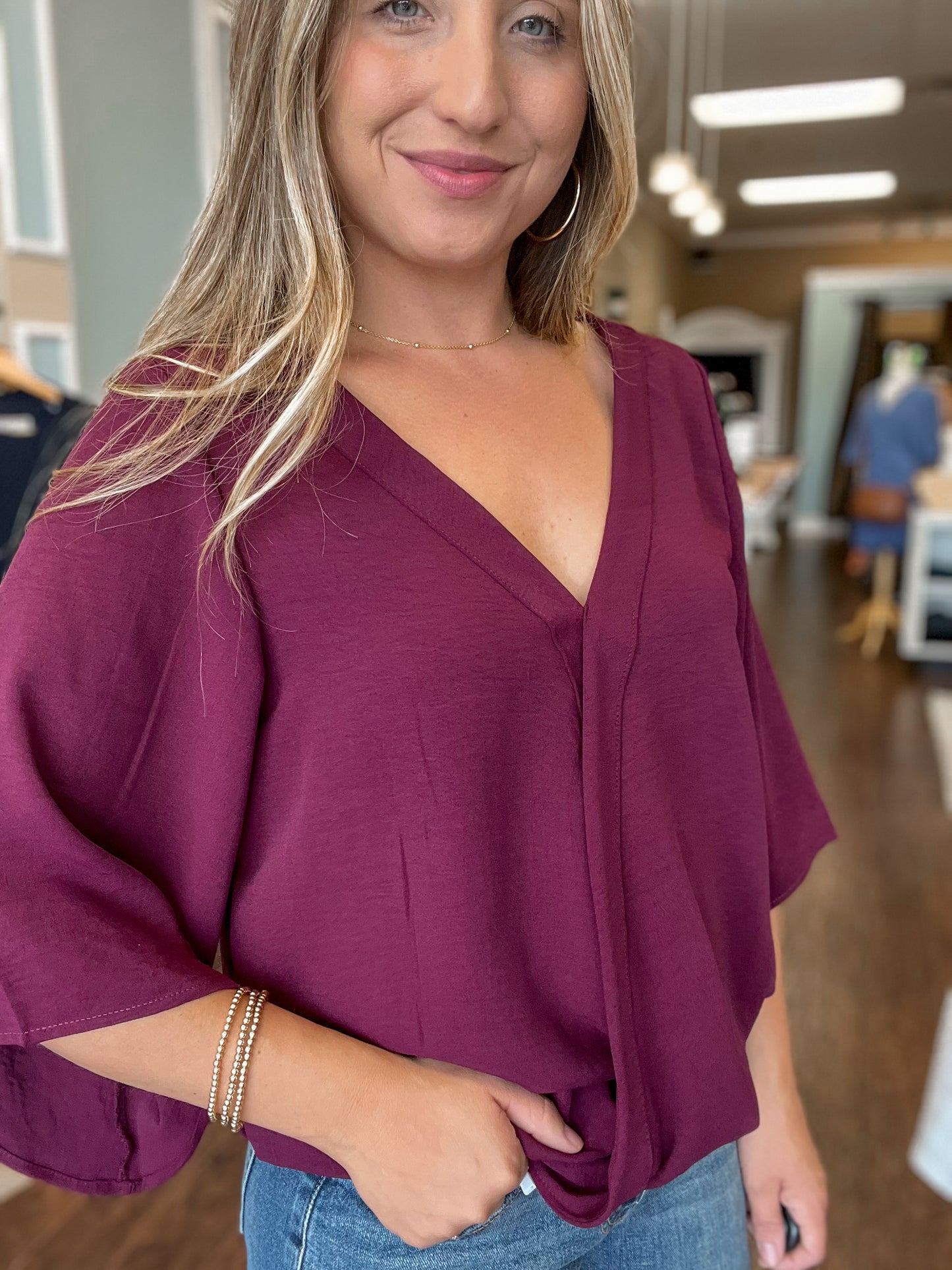 Magenta Bell Top
