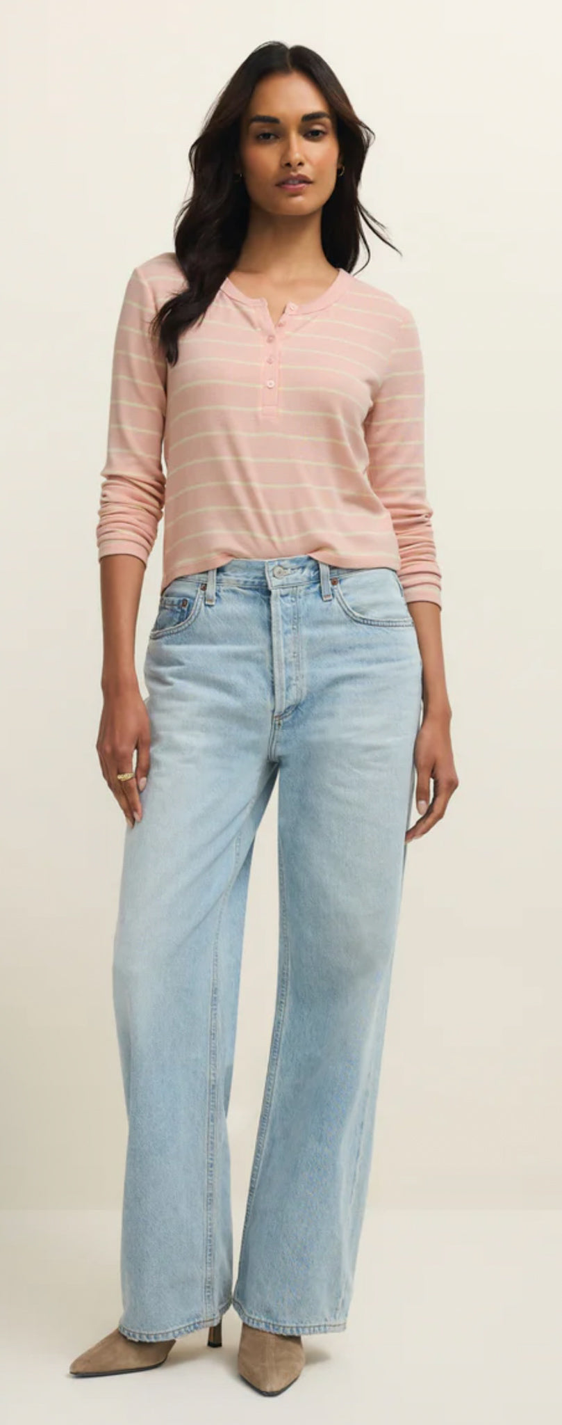 Washed Pink Ferris Henley Top