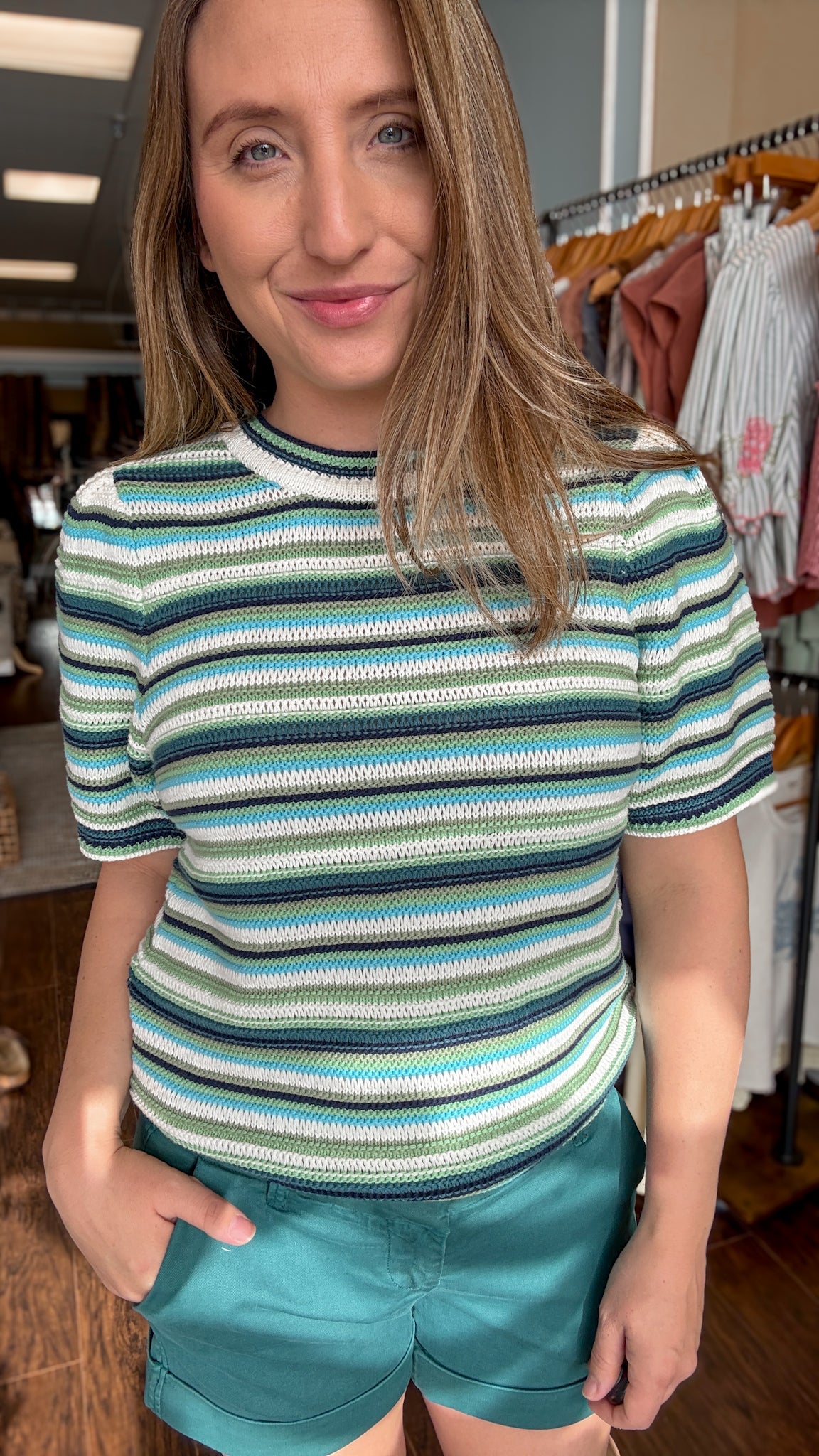 Milky Blue Stripe Simone Top