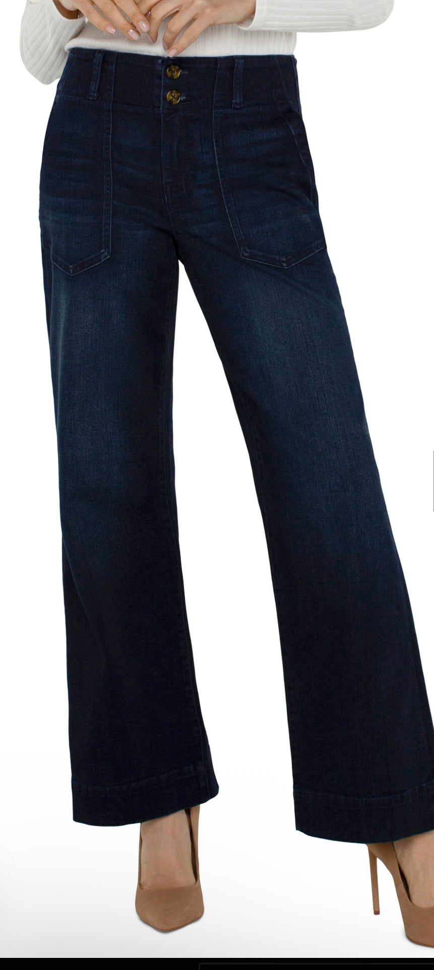 Summit Lake Patch Pocket Wide Leg Jean