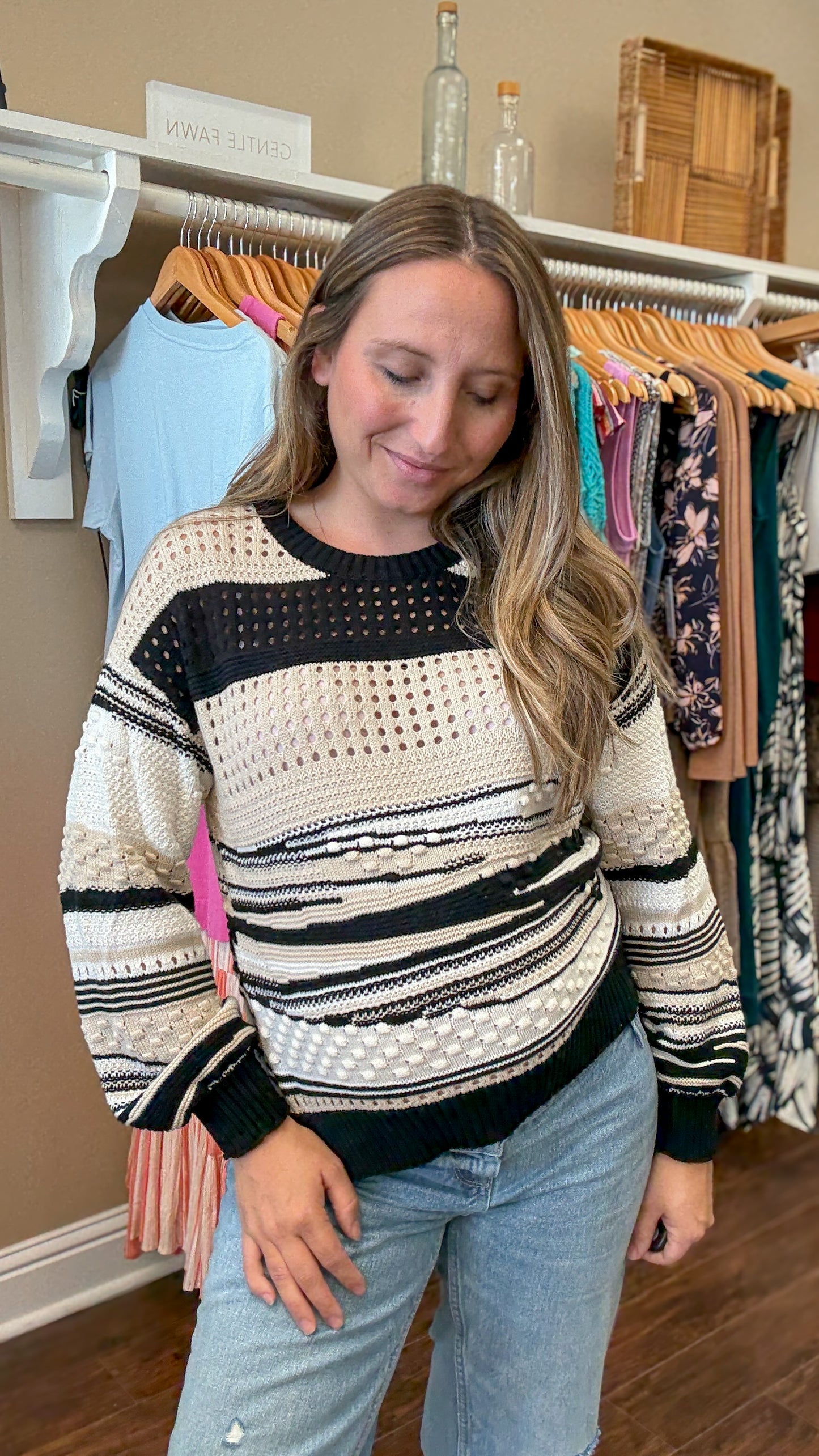 Oatmeal Black Maryn Sweater