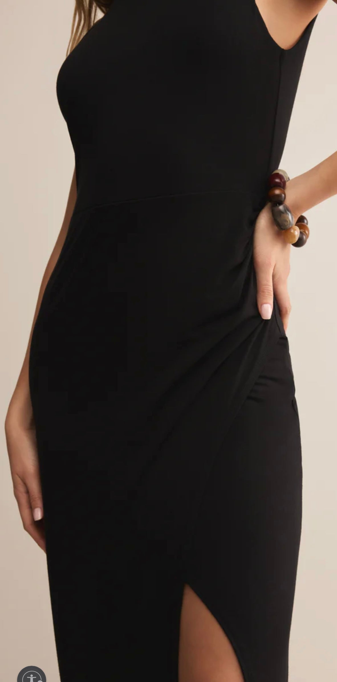 Black Valencia Midi Dress