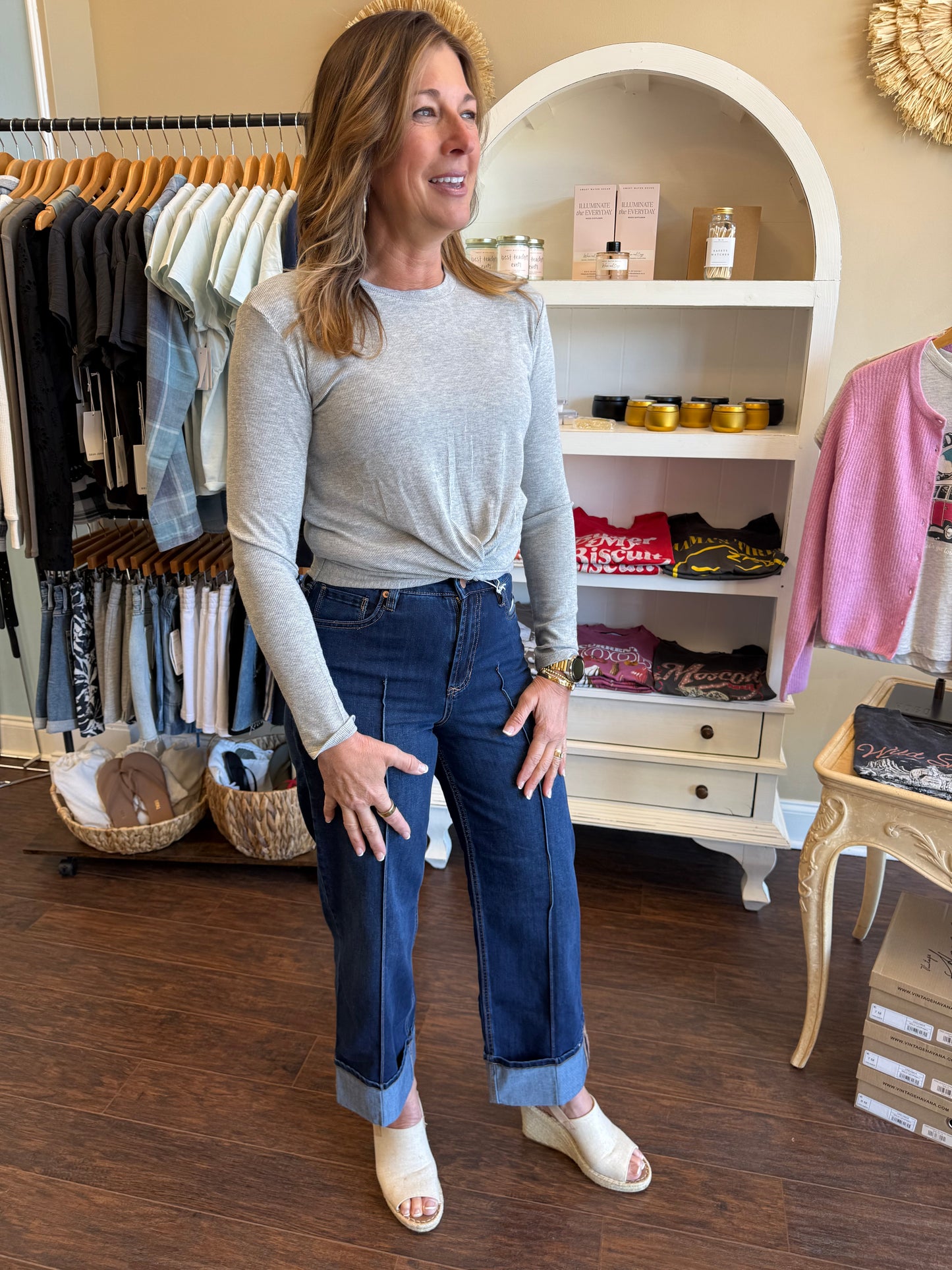 Heather Grey Azur Long Sleeve Top