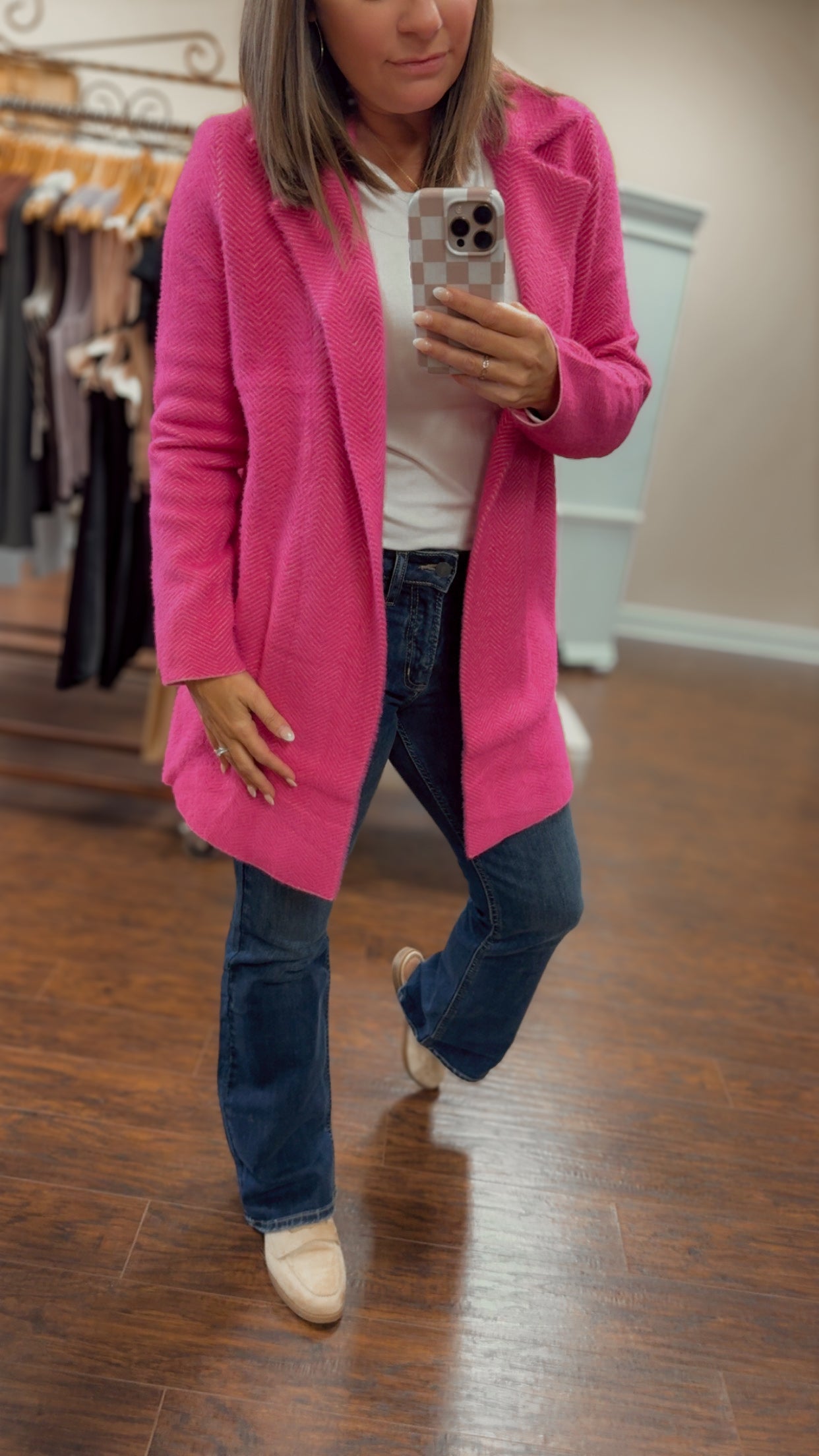 Dark Raspberry Sweater Coat