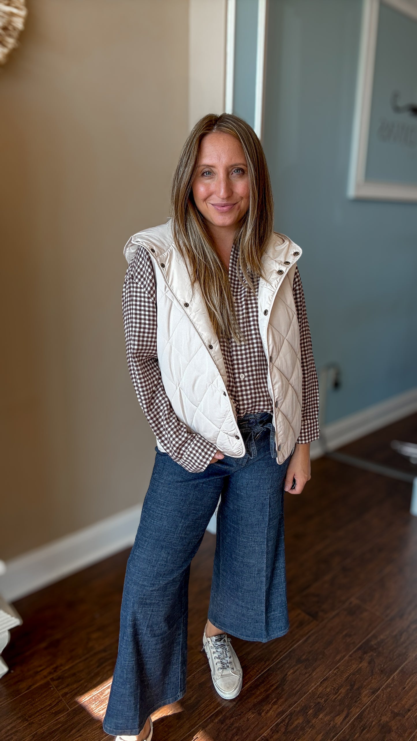 River Plaid Chocolate Cherry Top