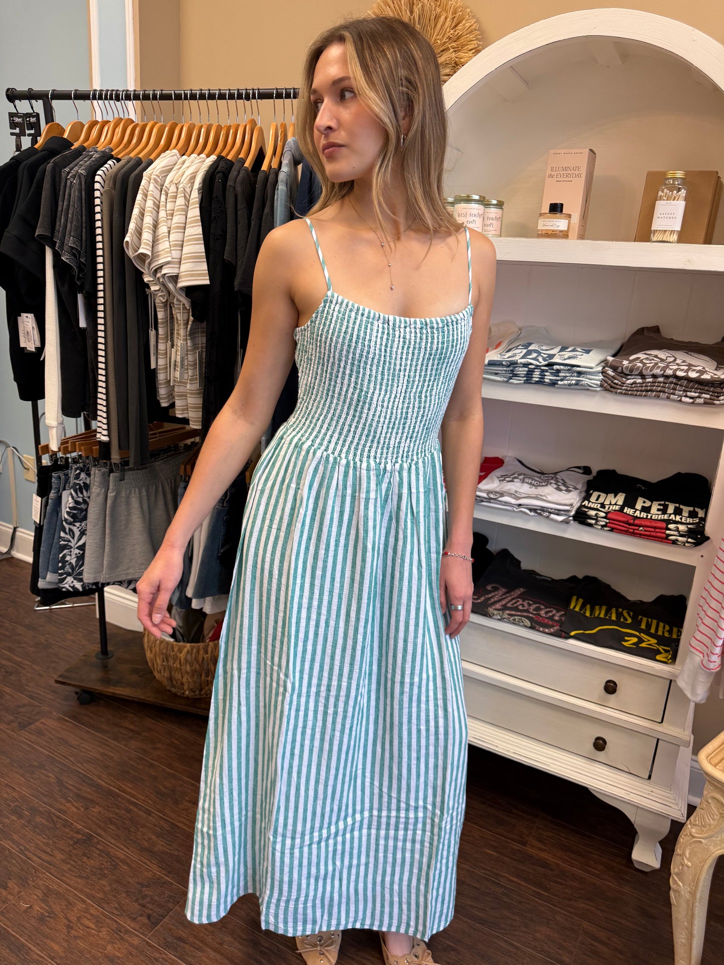 Bayside Striped Midi Dress