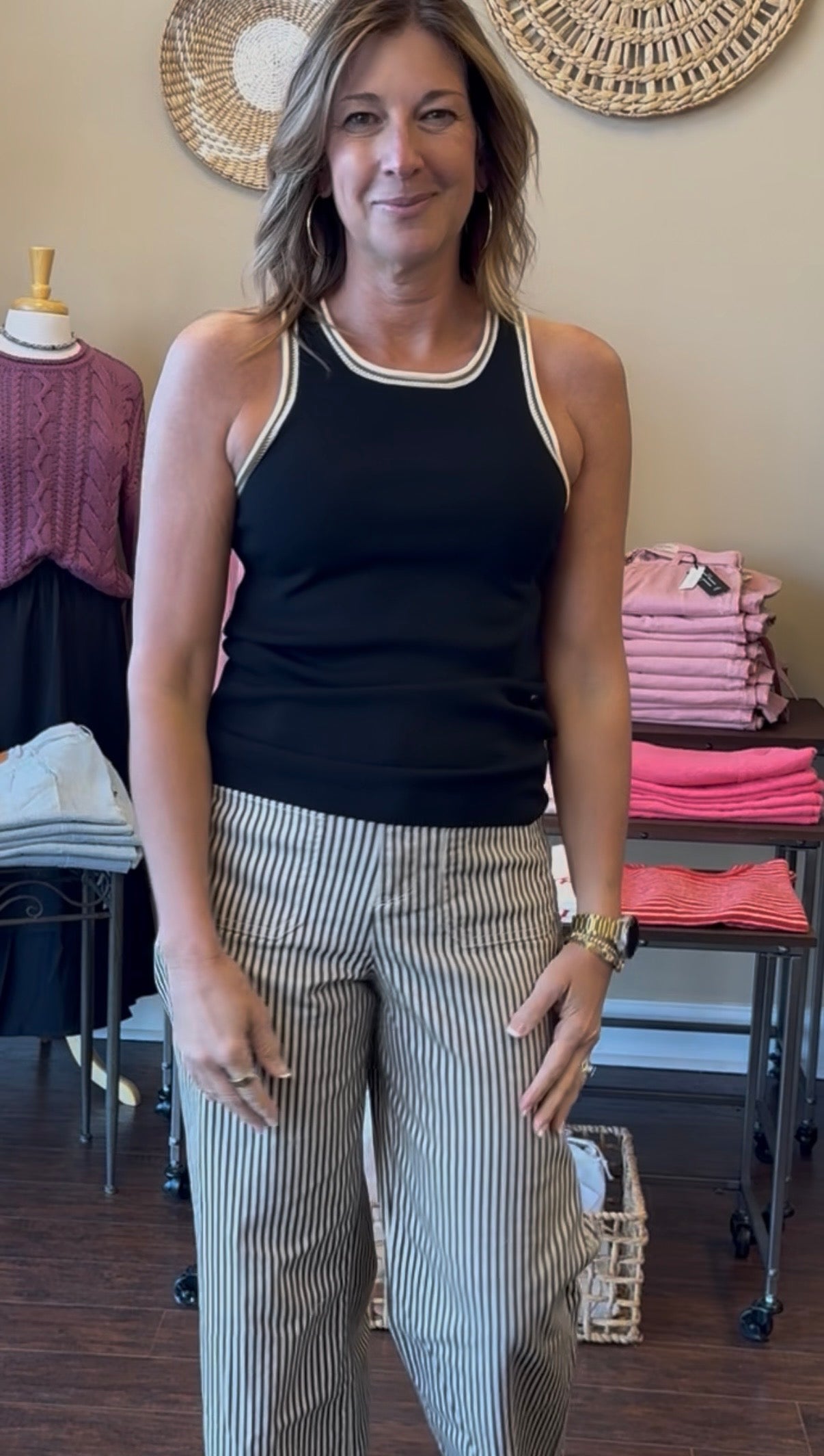 Cream and Black Bristol Pant