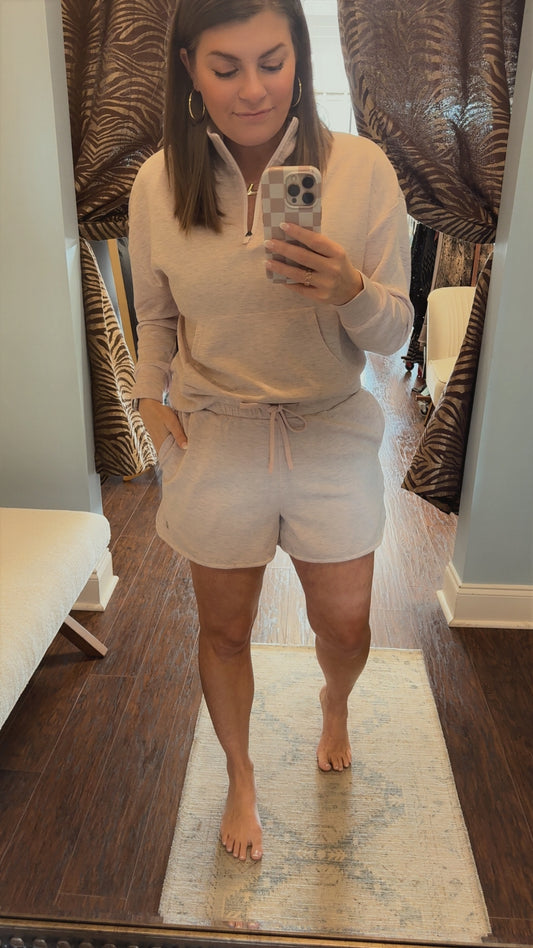 Pink Heather Super Soft Drawstring Shorts