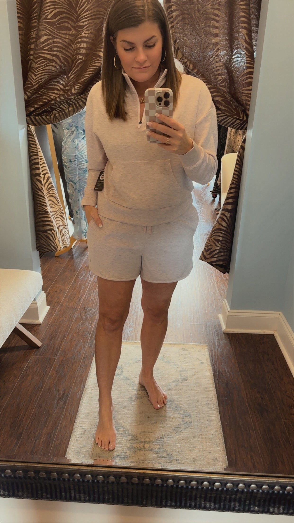 Pink Heather Super Soft Drawstring Shorts