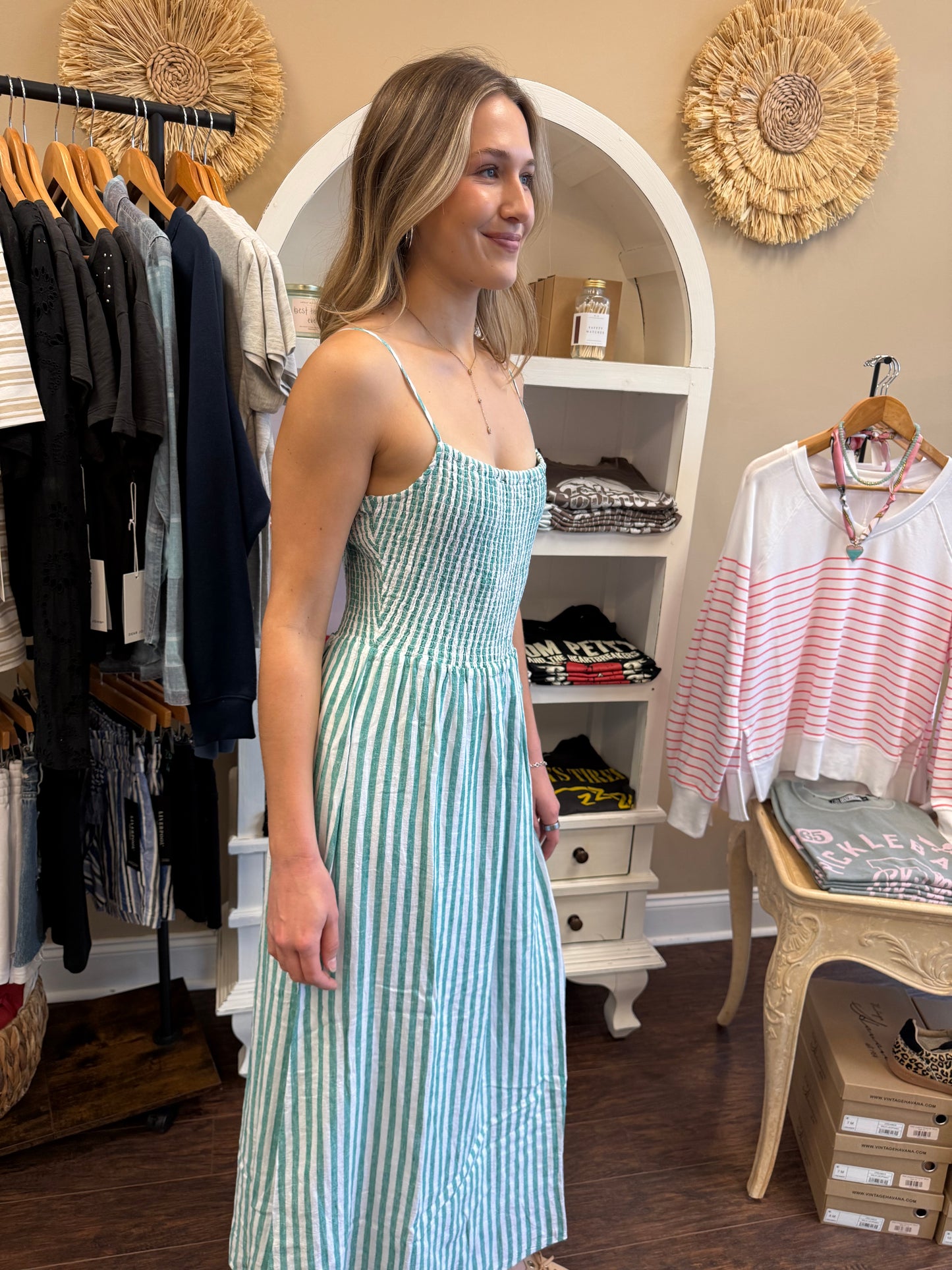 Bayside Striped Midi Dress