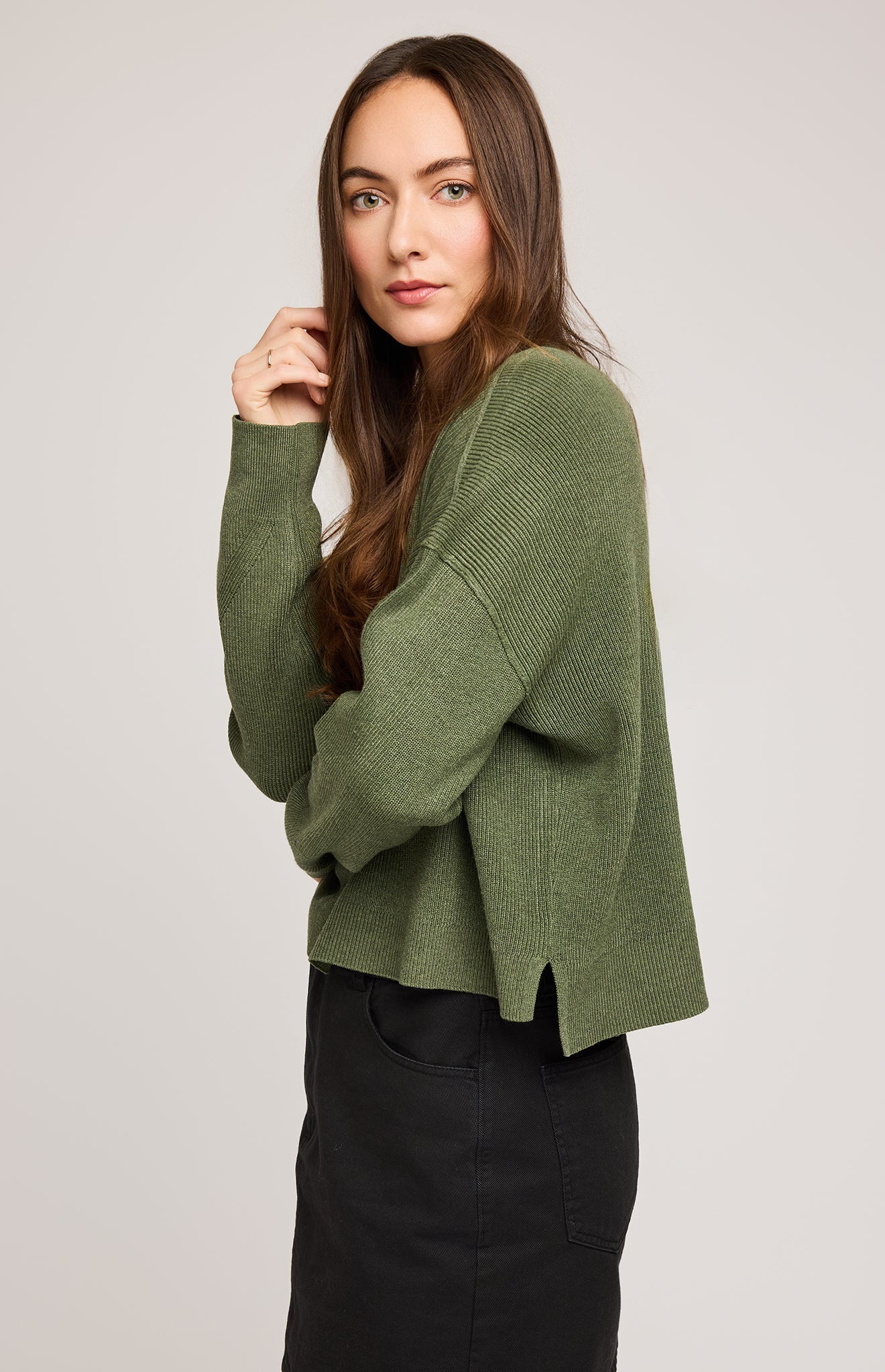 Heather Ivy Green Echo Sweater