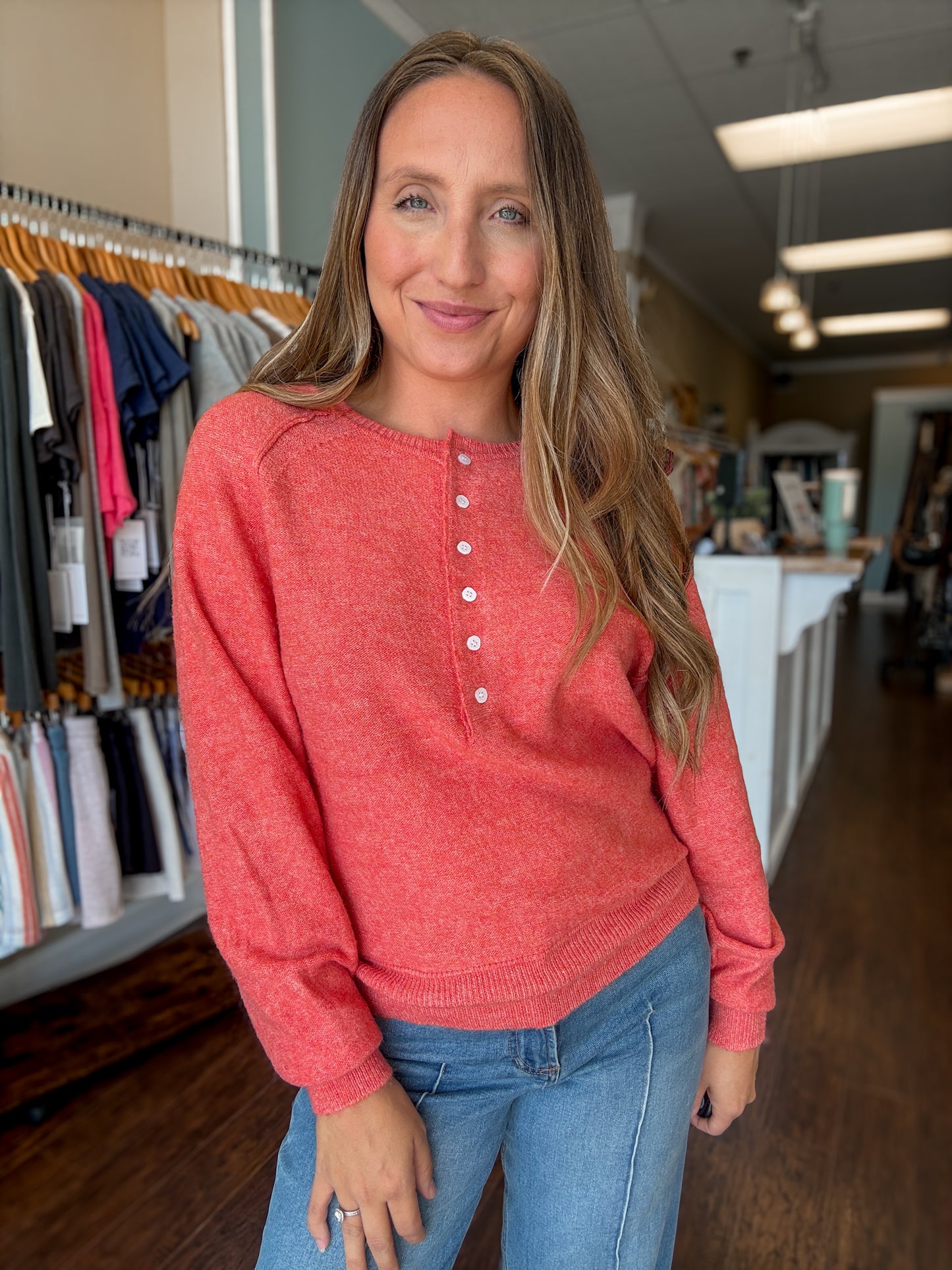 Blood Orange Raglan Sweater
