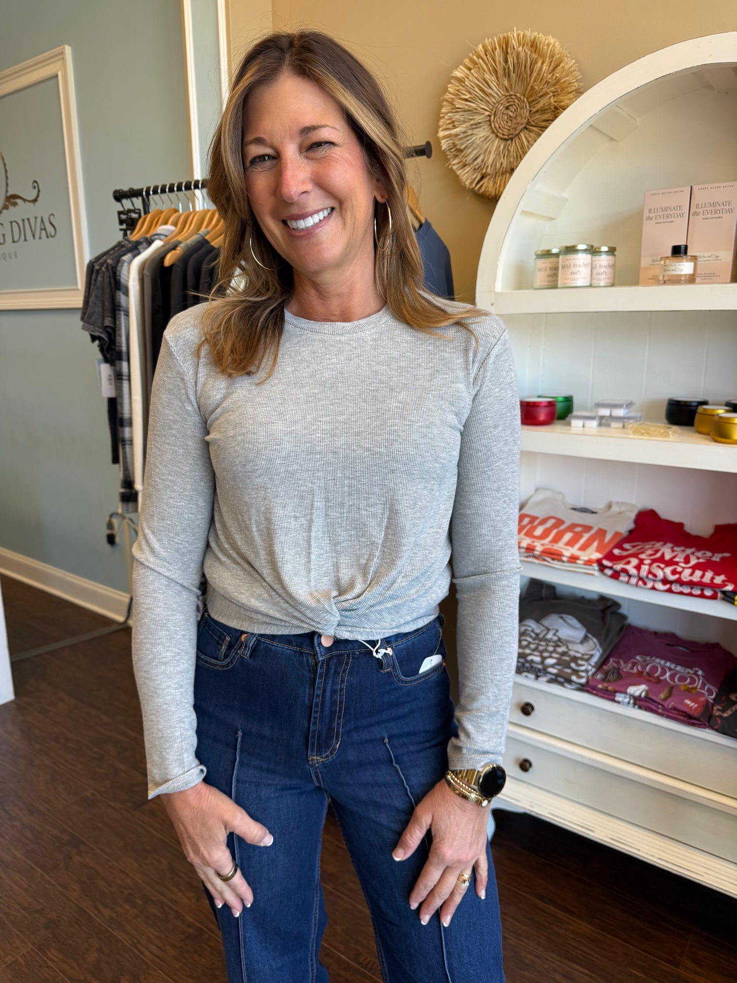 Heather Grey Azur Long Sleeve Top