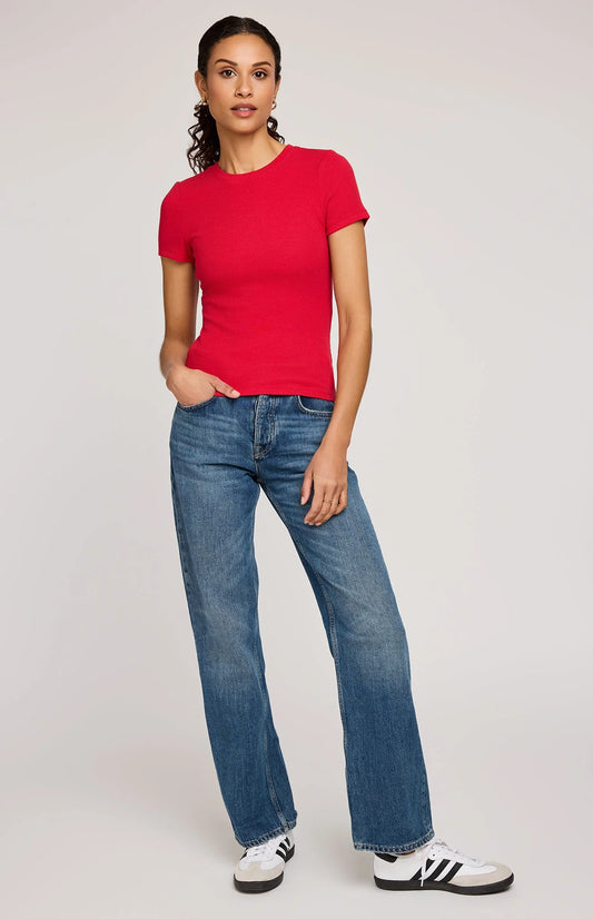Red Ribbed Tate Shirt