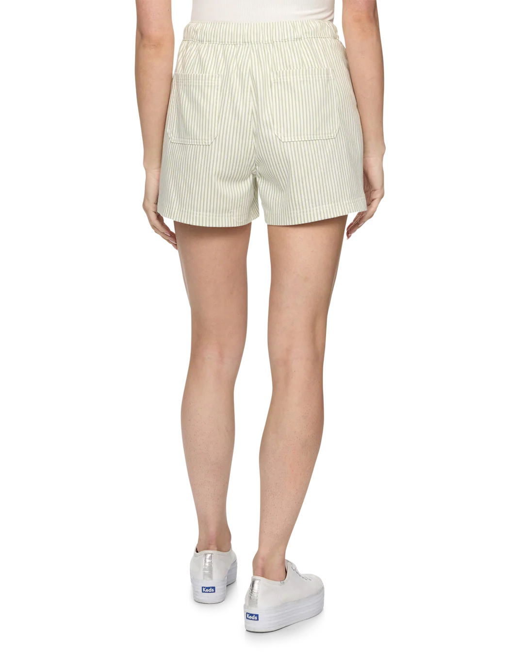 Sage Stripe Buffy Drawstring Short