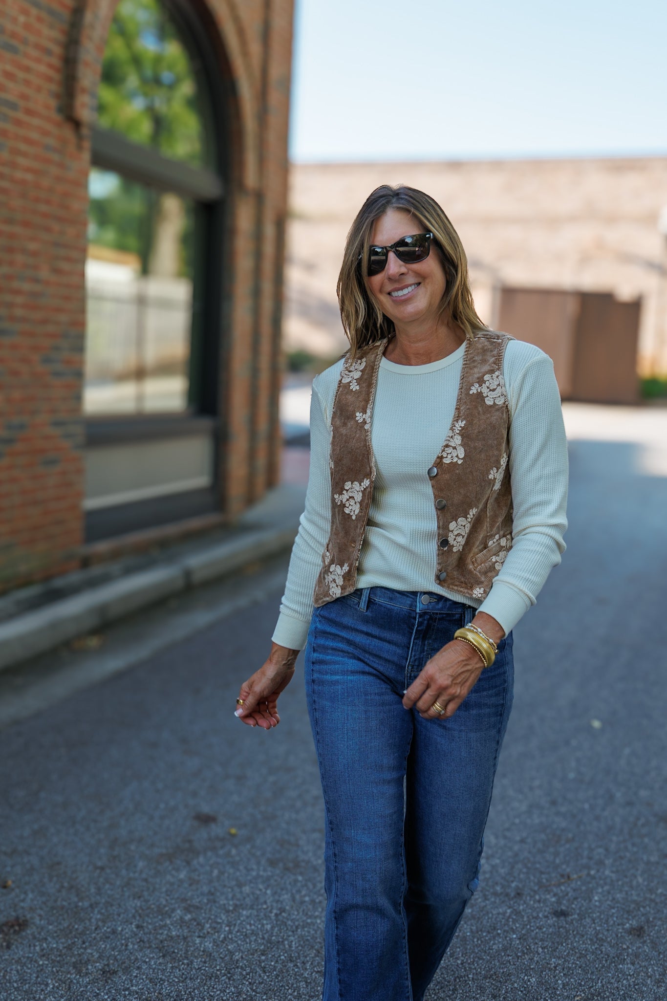 Toffee Emroidered Vest