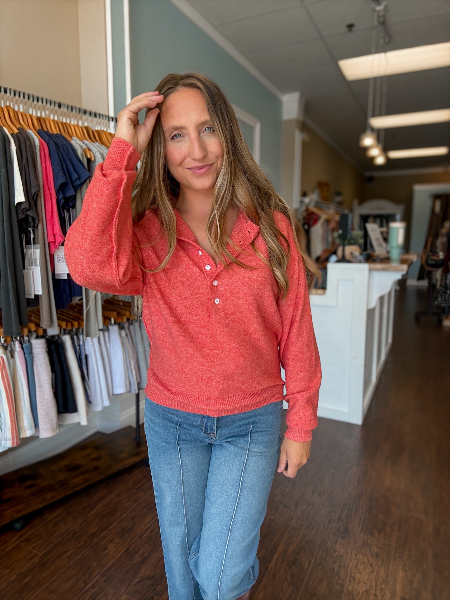 Blood Orange Raglan Sweater