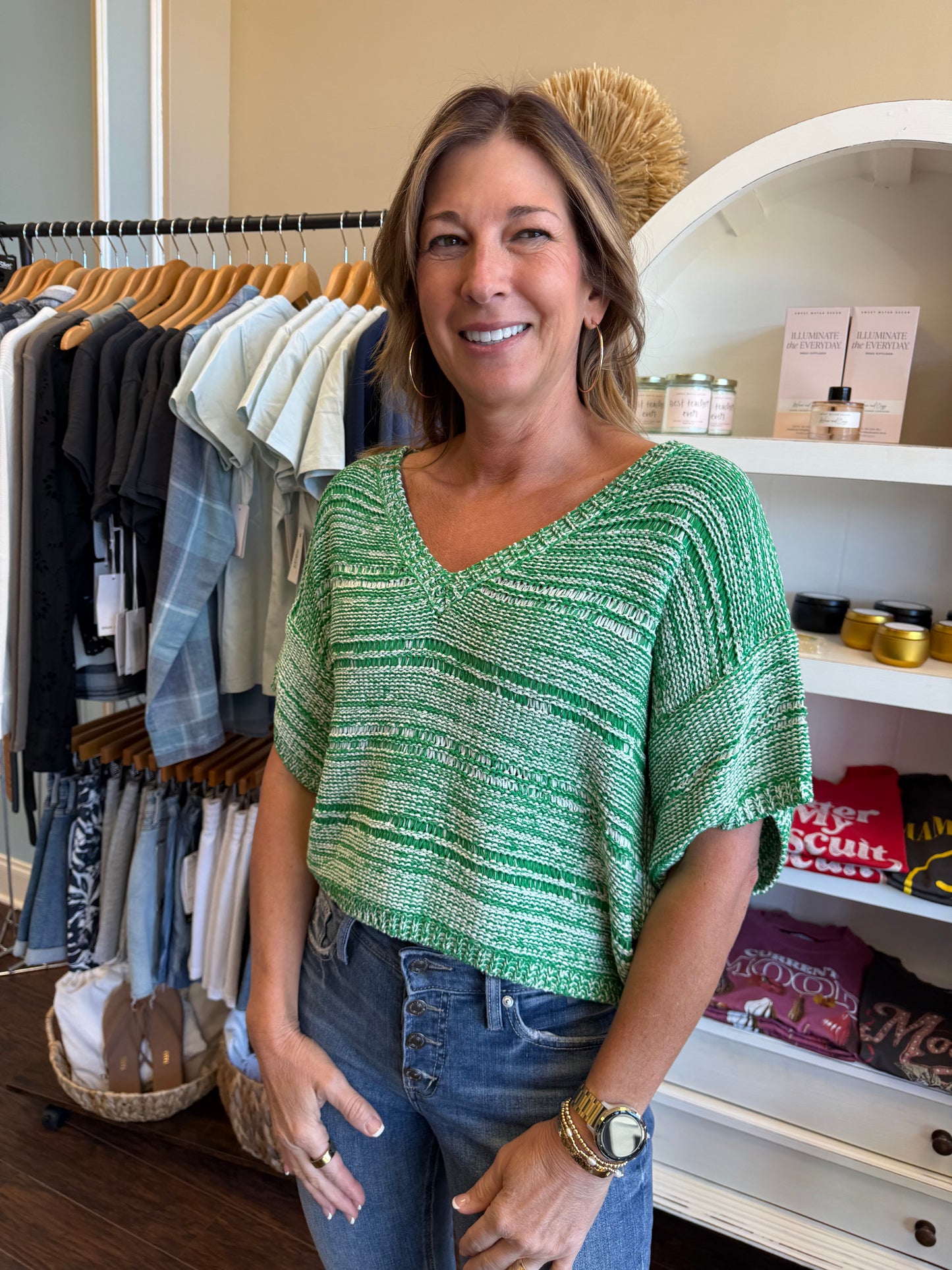 Irish Green Melange Pullover