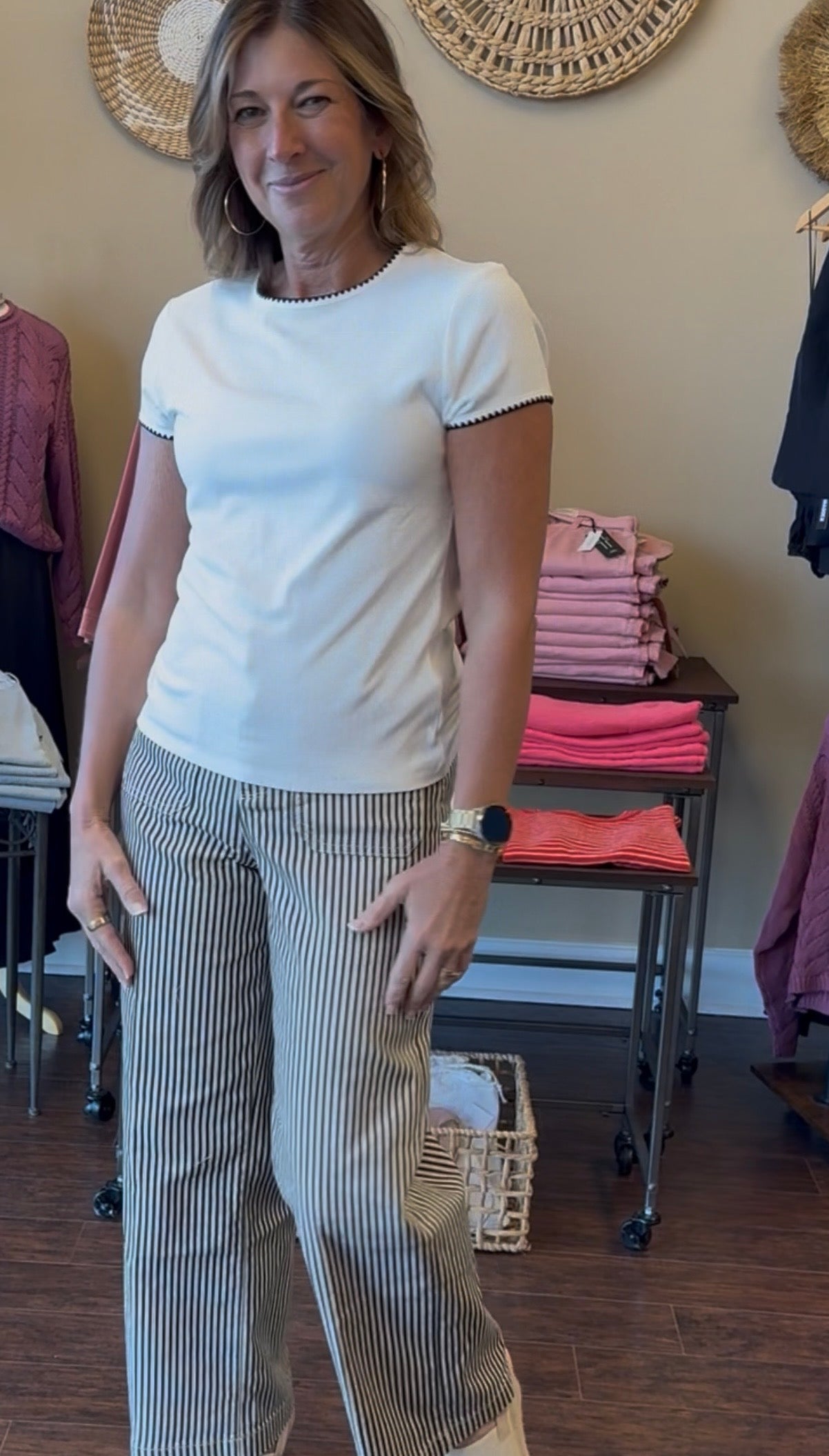 Cream and Black Bristol Pant