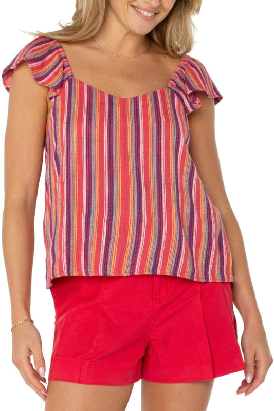 Flutter Sleeve Woven Top