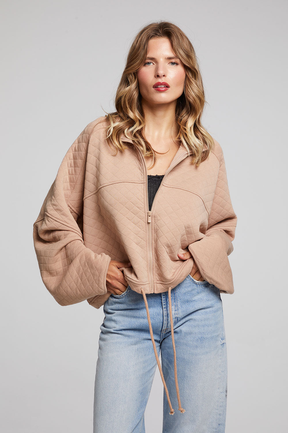 Taupe Zip Up