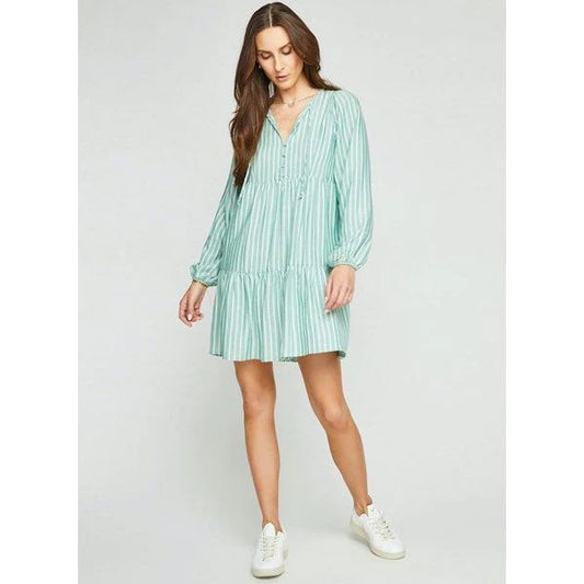 Emily Palm Stripe Dress