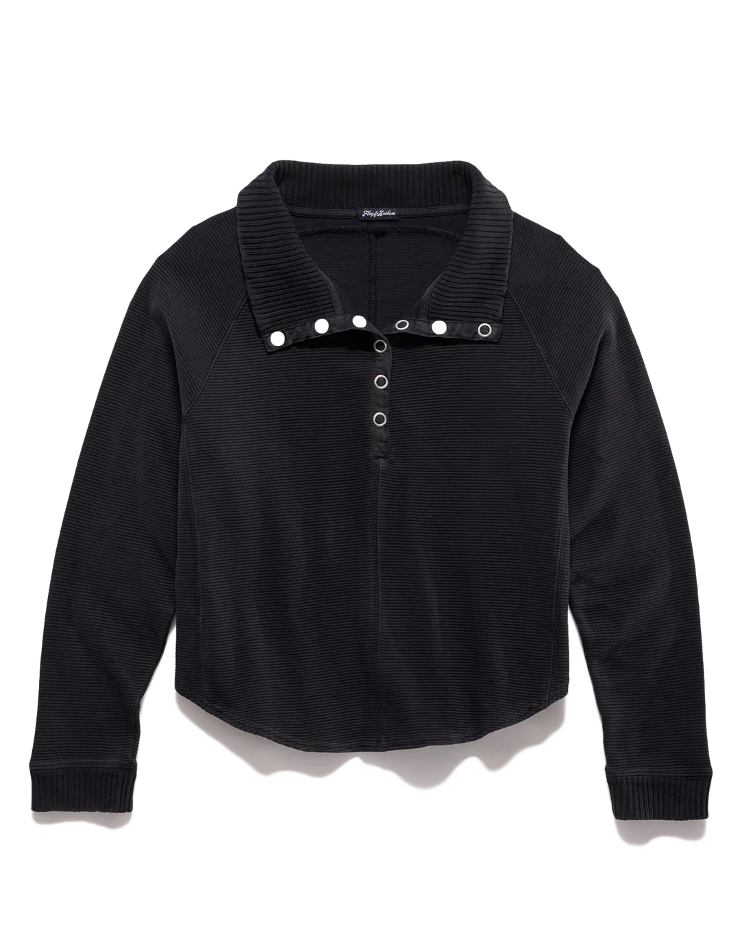 Black Adriana Snap Front Pullover