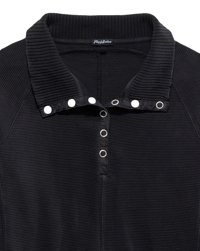 Black Adriana Snap Front Pullover