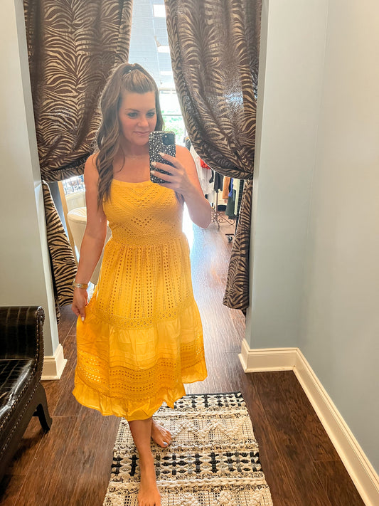 Sleeveless Eyelet Dress